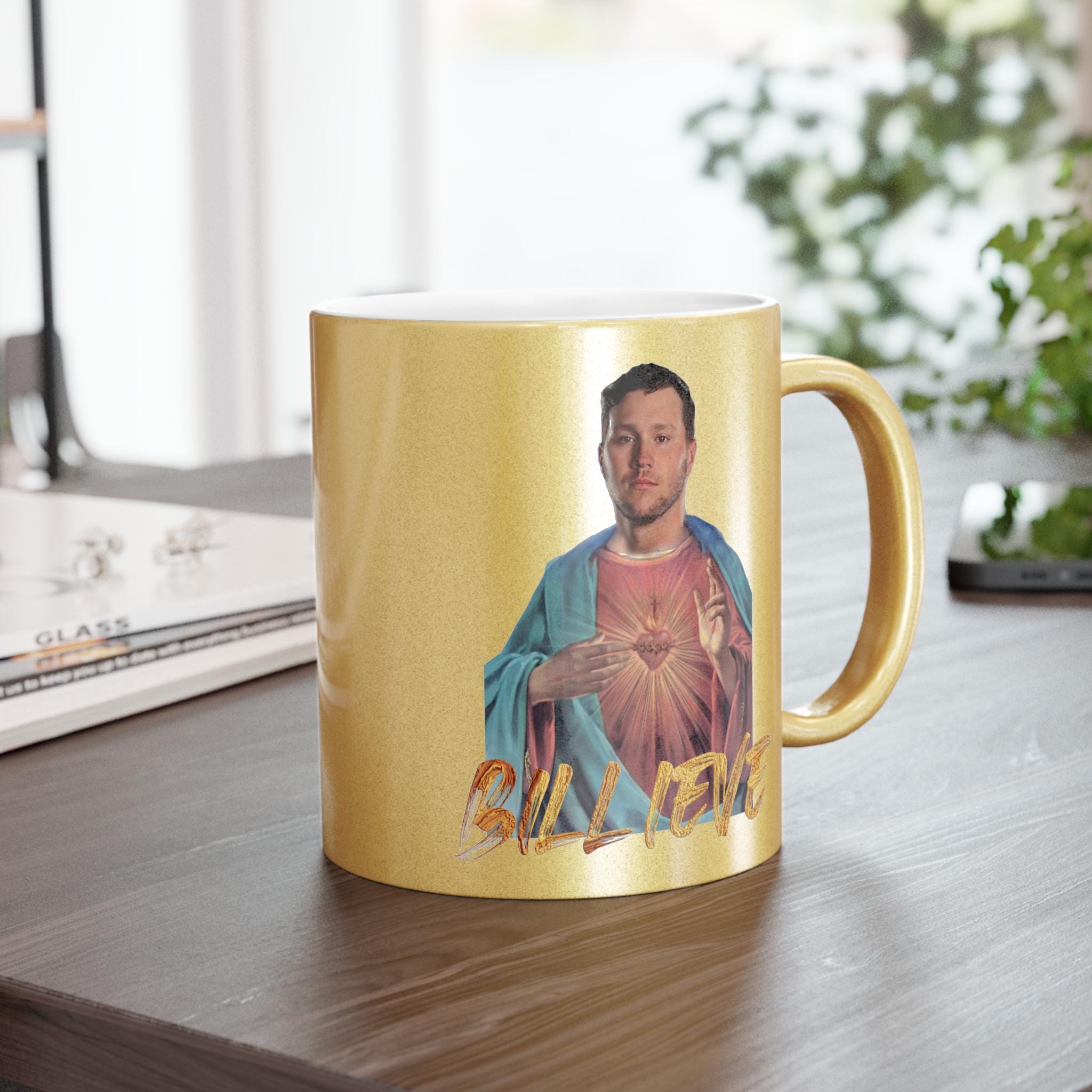 Jesus Josh Allen Metallic Gold Mug