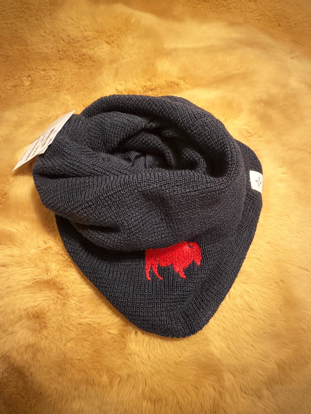 Buffalo, New York, Bills Mafia, Embroidered Buffalo Knit Acrylic Wool Gaiter Black OS