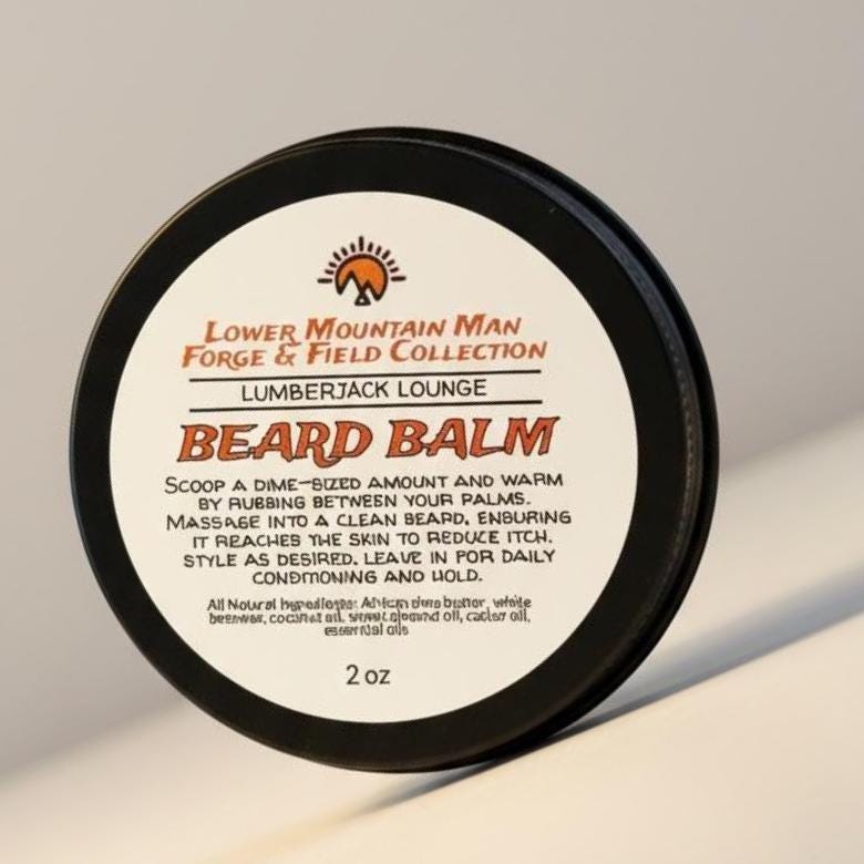 Beard Balm for Men – Natural Conditioner & Styling Balm – Lumberjack, Sandalwood Vanilla, Vetiver Cedar Scents – Handmade Beard Care for Him